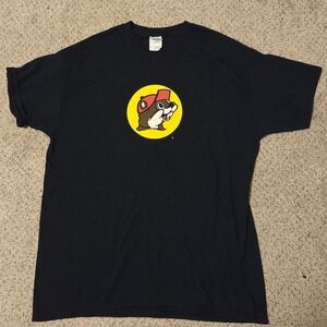 Buc-ee's Short Sleeve T-SHIRT Black Logo‎ Front Back Peace Love Buc-ee's Medium